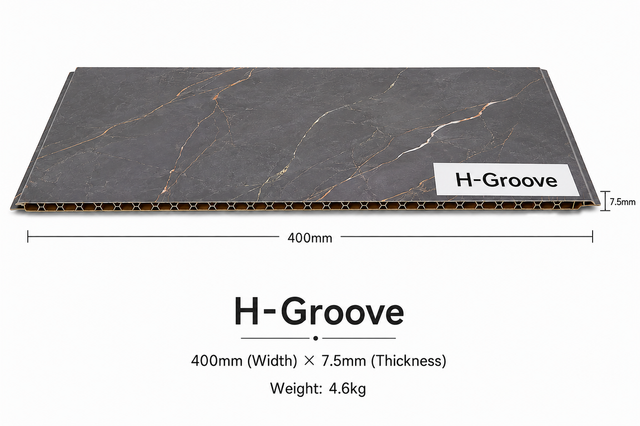 Modern Marble SPC Hollow Wall Panel H-Groove Waterproof Decorative Interior Panel
