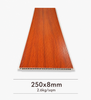 PVC ceiling panel in reddish wood color 250x8mm, 2.6kg/sqm, high-quality waterproof interior ceiling decoration, easy to install