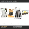 Modern living room interior design with WPC fluted feature wall