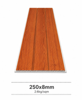 PVC ceiling panel 250x8mm with natural wood texture, durable and moisture-resistant interior decorative panel for home, office, and commercial use