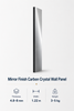 Side view of Mirror Surface Carbon Crystal Wall Panel with slim edge and high gloss mirror finish