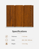 Front view of dark walnut wood grain PVC ceiling wall panel with rich natural wood appearance