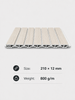 Light wood grain Acoustic Slat Panel cross section with hollow structure, 210×12mm size and 800g/m weight