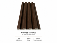 Coffee Stripes SPC Hollow Wall Panel Decorative Interior Fluted Wall Cladding