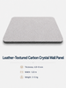 Ivory white leather-textured carbon crystal wall panel shown in an angled view with a black-gray core and rounded edges.
