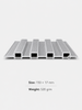 Silver Metallic WPC Grille Panel cross section with hollow profile for interior wall decoration