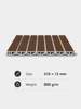 Dark wood grain Acoustic Slat Panel cross section showing hollow profile and decorative slat structure