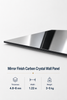 Vertical edge view of Mirror Surface Carbon Crystal Wall Panel showing thickness and reflective surface