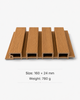Light oak WPC Grille Wall Panel 160x24mm with hollow profile for modern decorative wall cladding