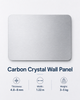 Front view of silver metallic brushed carbon crystal wall panel for residential and commercial interiors