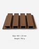 Walnut color WPC Grille Panel with natural wood grain texture for indoor wall and ceiling decoration