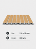 Natural wood grain Acoustic Slat Panel cross section with lightweight 800g/m structure for wall cladding