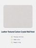 Front view of an ivory white leather-textured carbon crystal wall panel with a clean embossed decorative surface