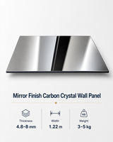 Mirror Surface Carbon Crystal Wall Panel with high gloss reflective finish for modern interior wall decoration