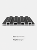 Black Metallic WPC Grille Panel cross section with hollow structure and modern decorative surface