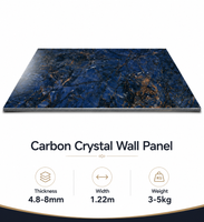Blue marble carbon crystal wall panel with gold texture for interior decoration