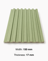Light Green WPC Grille Wall Panel Modern Indoor Wall Decoration