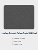 Front view of a charcoal gray leather-textured carbon crystal wall panel with a modern embossed surface finish.