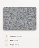 Front view of cool gray carbon crystal wall panel with a refined stone-chip texture for modern interior wall design