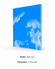 Upright Sky Series PVC Ceiling Panel with blue sky pattern and side cross section
