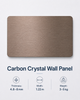 Front view of bronze brushed carbon crystal wall panel with premium metallic surface texture