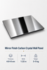 Angled view of Mirror Surface Carbon Crystal Wall Panel showing glossy reflective decorative surface