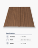 Walnut wood grain PVC ceiling and wall panel with lightweight hollow-core construction