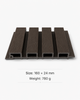Dark brown WPC Grille Panel 160x24mm with wood grain hollow profile for interior wall and ceiling decoration