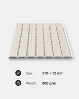 Light wood grain Bamboo-Wood Fiber Acoustic Slat Panel 210×12mm decorative sound absorbing wall panel