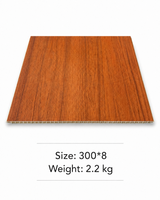 Orange Wood Grain PVC Ceiling Panel 300x8mm Waterproof Decorative Ceiling Board